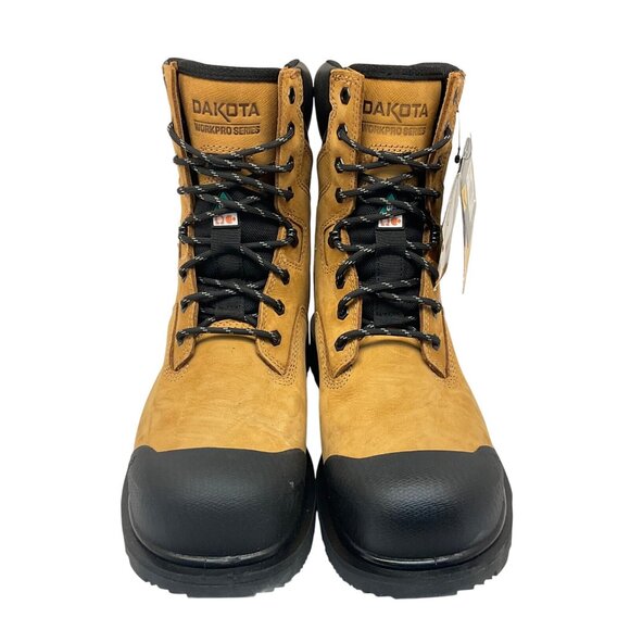 DAKOTA Men 8" Steel Toe Steel Plate Quad Comfort Work Boots 8522 Wheat Size 10W - Picture 2 of 8
